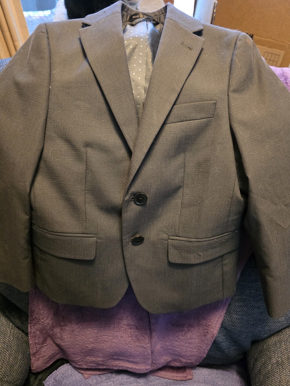Boys' Gray Two-Button Blazer - Smart Dress Jacket